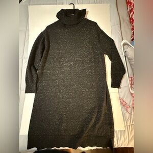 Nine West Womens Sparkling Black Turtleneck Sweater dress